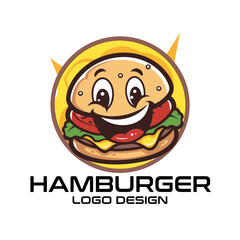 Hamburger Cartoon Vector Logo Design