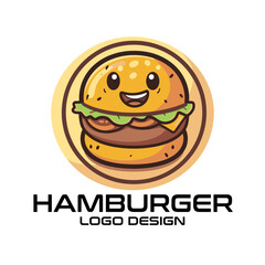 Hamburger Cartoon Vector Logo Design