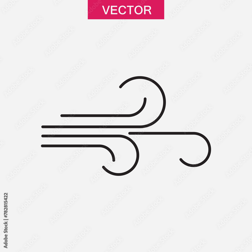 Poster wind icon simple flat liner illustration for web and app..eps