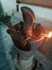 stone lamp in kerala stock photo 