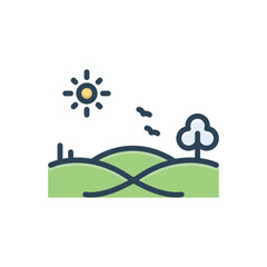 Obraz premium Color illustration icon for hill