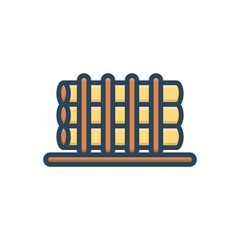 Color illustration icon for timber