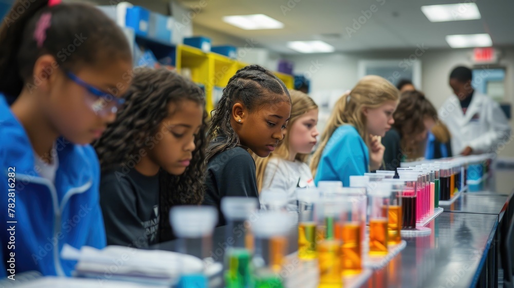 Poster hands on science experiments spark curiosity and discovery in classroom laboratory