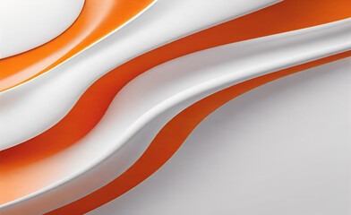 Fototapeta premium オレンジ色の幾何学的なビジネス バナー デザイン。テンプレートの白い背景に波の形と線を使用したクリエイティブなバナーデザイン。シンプルな水平バナー。