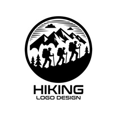 Hiking Vector Logo Design