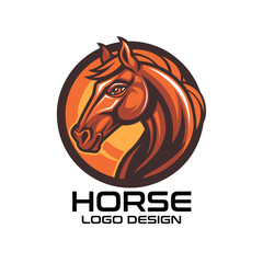 Horse Cartoon Vector Logo Design