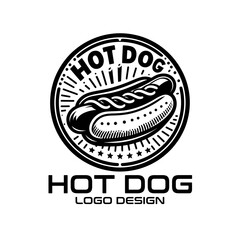 Obraz premium Hotdog Vector Logo Design
