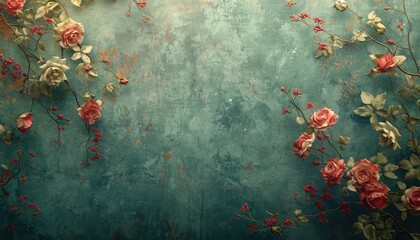 Vintage Floral Wallpaper Texture, Embrace the charm of yesteryear with vintage floral wallpaper textures. Ideal for romantic designs, wedding invitations, or feminine branding