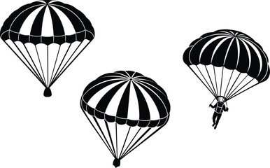 Parasail Silhouette Vector Illustration