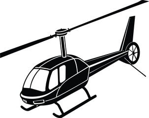 Robinson R66 Helicopter Silhouette Vector  - obrazy, fototapety, plakaty