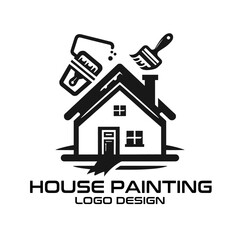 Fototapeta premium House Painting Vector Logo Design