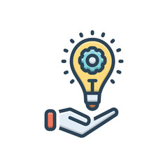 Color illustration icon for solution