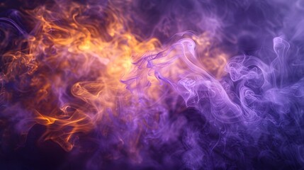 abstract black fire texture on a dark purple and yellow background	