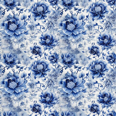 chinese porcelain seamless pattern, floral background
