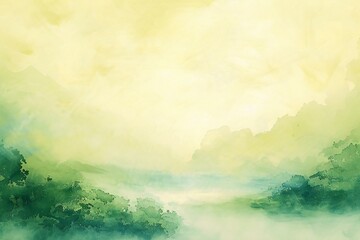 Abstract watercolor background,  Digital art painting,  Landscape with fog