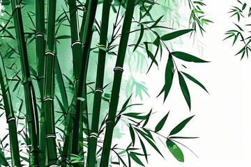 bamboo forest, capturing the elegance of the tall stalks and the intricate patterns of their naturally - obrazy, fototapety, plakaty