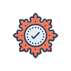 Color illustration icon for tick