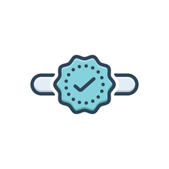 Color illustration icon for verified