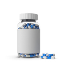 Pill Supplement Bottle Blue Pills