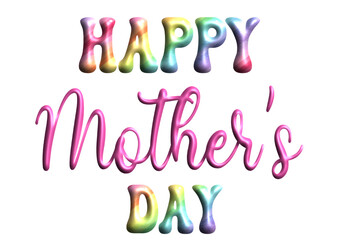 Happy Mother’s Day - pink and rainbow color - word ideal for website, presentation, postcard, t-shirt, greeting card, sticker, cricut, sublimation
