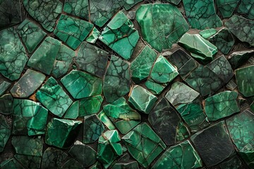 Broken tile of green color,  Abstract background and texture for design