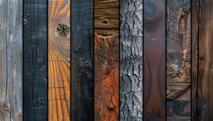 Wood Grain Patterns, Natural wood grain textures in different species and finishes, offering warmth and organic charm to digital backgrounds or product mockups