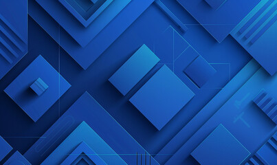 Blue abstract background with geometric shapes AI-generated Image