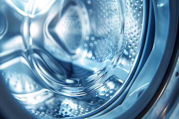close up of modern washing machine - obrazy, fototapety, plakaty