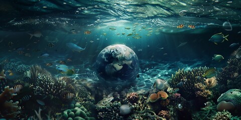 earth on the bottom of the sea