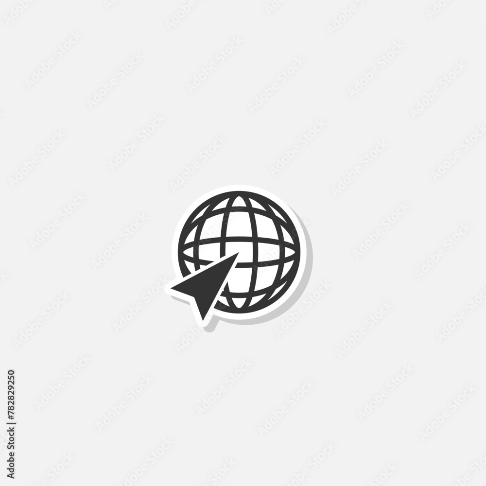 Poster click to go to website or internet icon sticker isolated on gray background