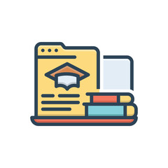 Color illustration icon for educational website
