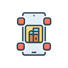 Color illustration icon for education app