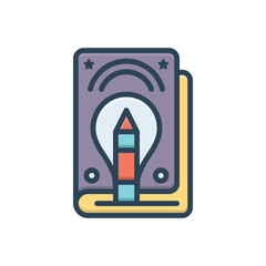 Color illustration icon for creative teaching