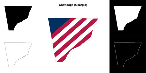 Chattooga County (Georgia) outline map set