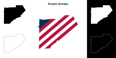 Douglas County (Georgia) outline map set