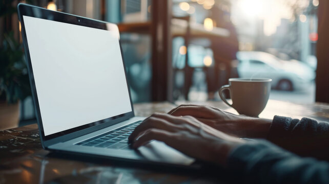 Working on a laptop with a transparent background