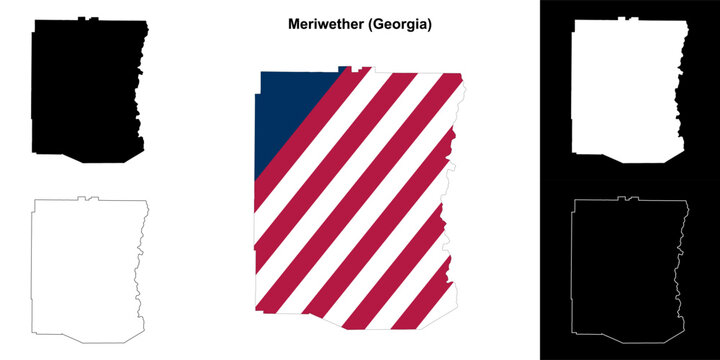 Meriwether County (Georgia) outline map set