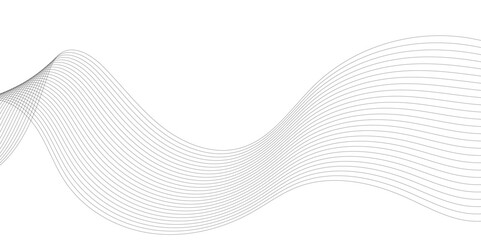 Seamless wavy curve lines on transparent background. Flowing wave future technology concept. Business, voice, sound, music, poster, banner background.