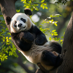 giant panda eating bamboo
