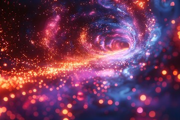 Hyperspace Vortex: A Symphony of Light. Concept Sci-Fi Art, Surreal Landscapes, Vibrant Colors