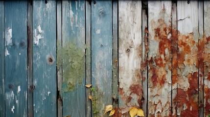 Wood fence showing signs of peeling
