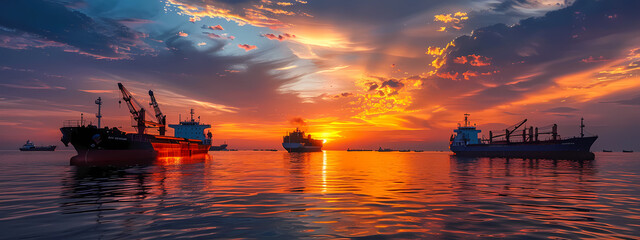 Naklejka premium Harbor of Light: Evening's Gentle Close