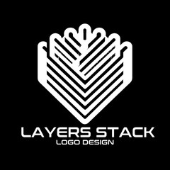 Fototapeta premium Layers Stack Vector Logo Design