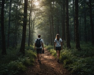 Fototapeta premium walking in the woods