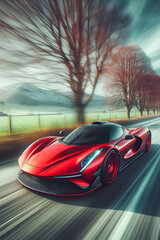 The Speed Savant: A Red Sports Car’s High-Octane Mastery on the Road