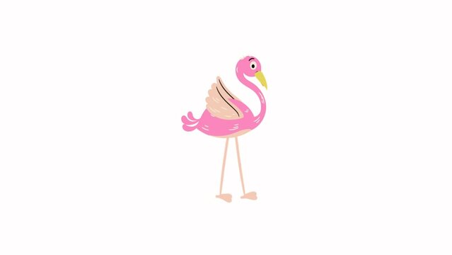 illustration of a walking flamingo