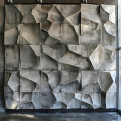 gray 3D concrete block wall, background, splash screen