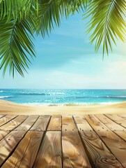 Realistic background for summer season and copy space - Realistic background for summer season and copy space - generative ai - obrazy, fototapety, plakaty