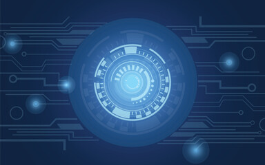 Abstract Blue Tone Technology Theme Background Vector Illustration