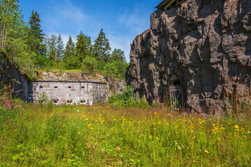 Fototapeta na wymiar Moat in Vaberget fortress in Sweden